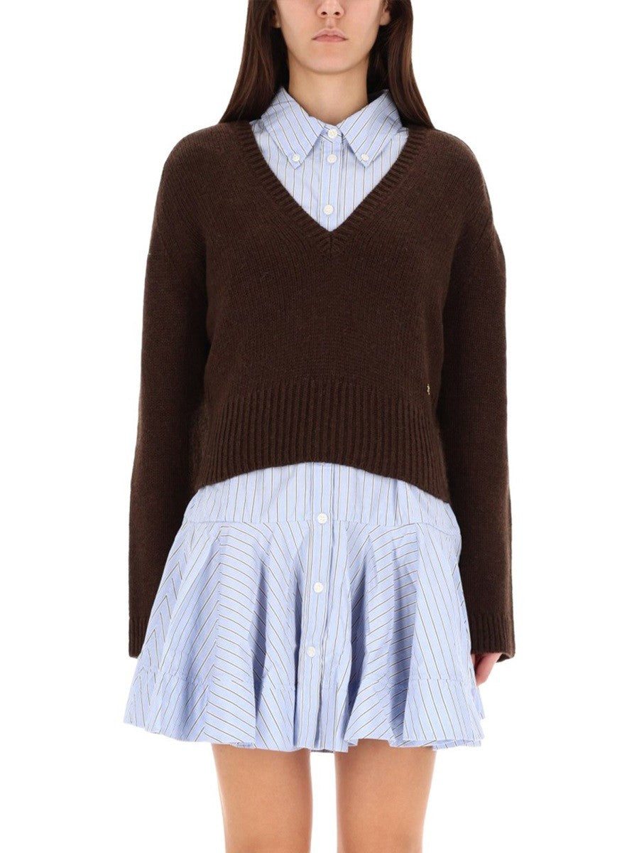 GANNI V-NECK SWEATER