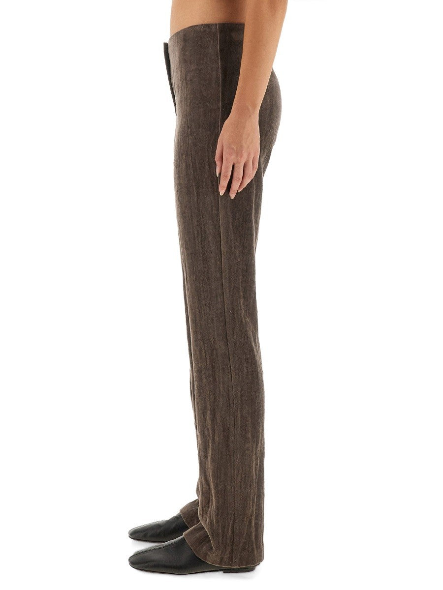 ALYSI VELVET "CRINKLE" SLIM PANTS