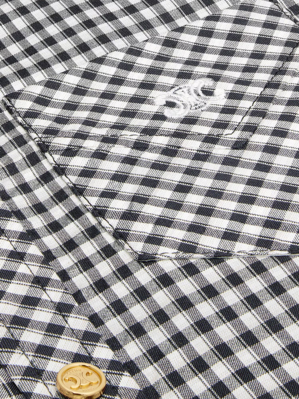 Celine Vichy silk mini chemisier dress