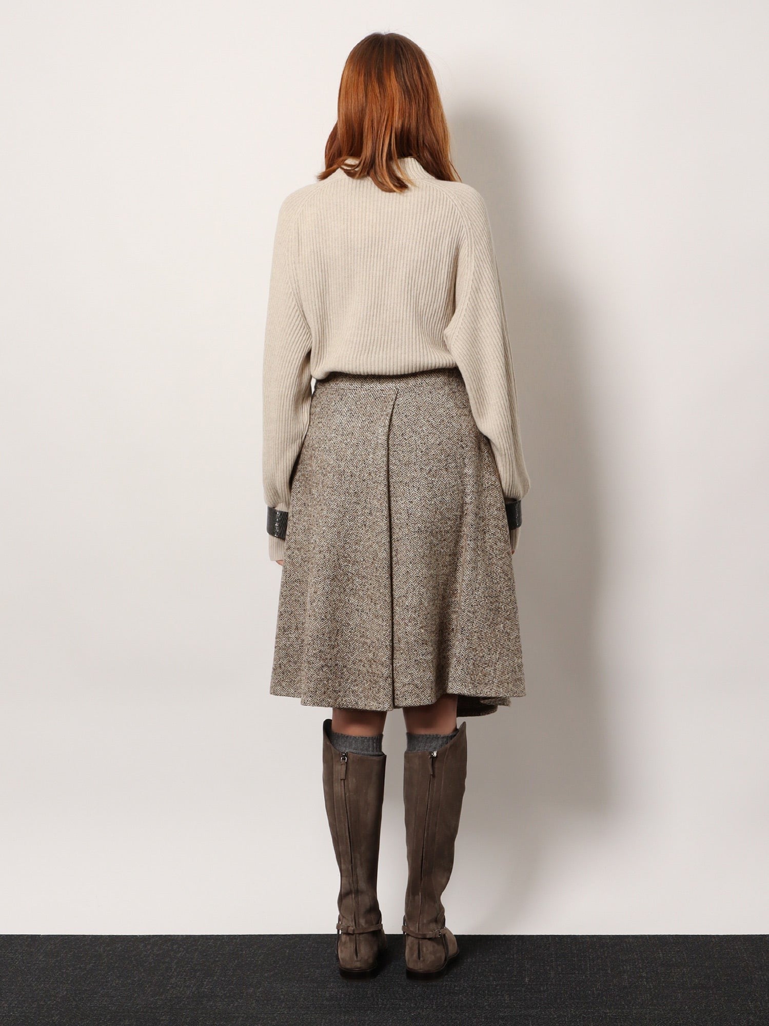 Brunello Cucinelli Virgin wool and silk midi skirt