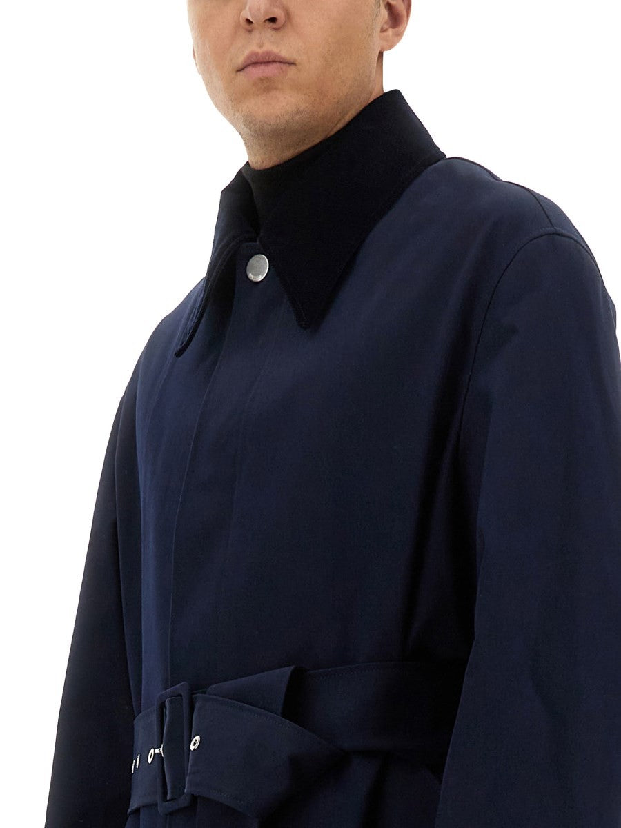 AMI PARIS WATERPROOF COAT WITH BELT
