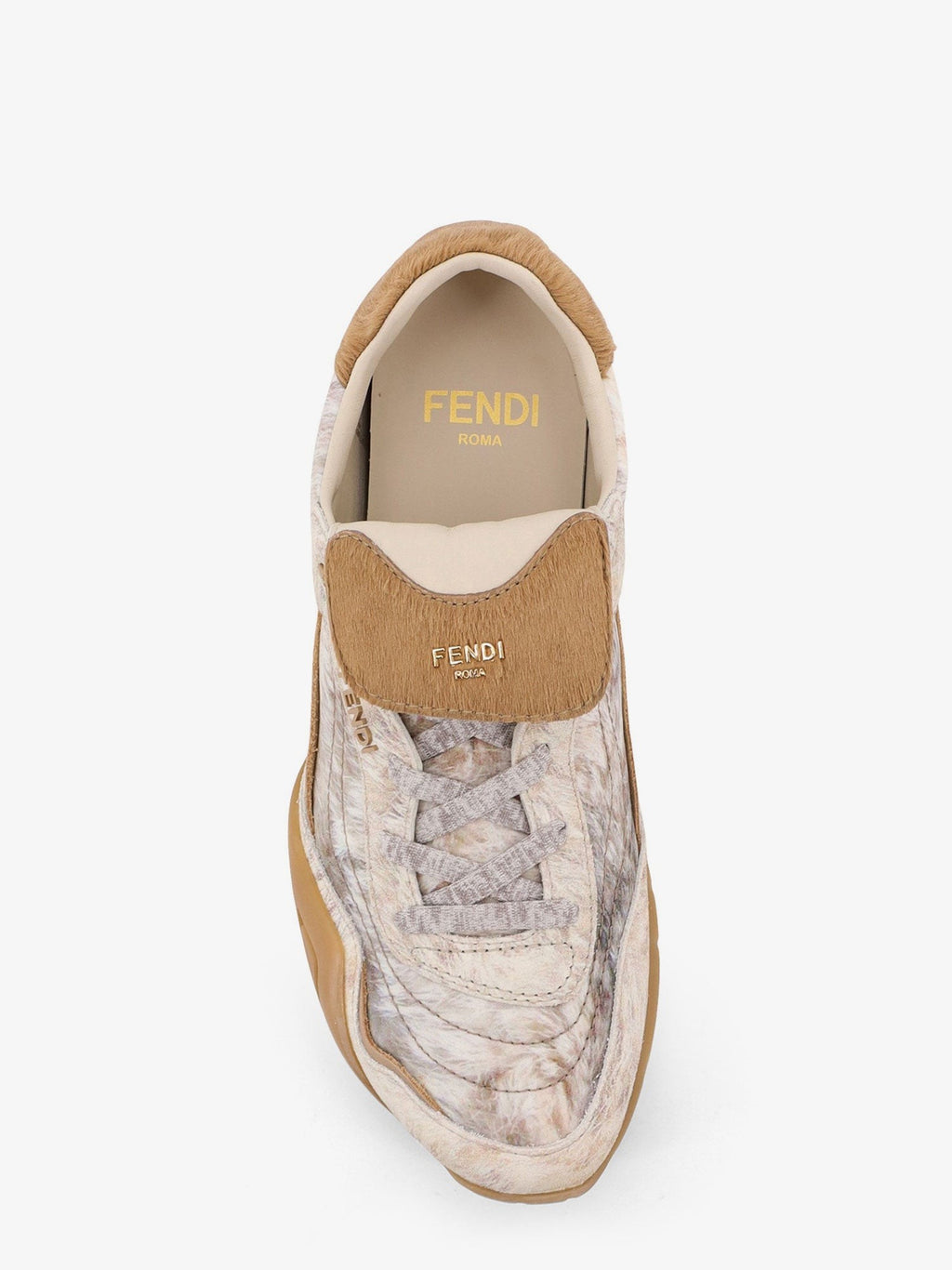 Fendi Wave Pulse leather and fabric sneakers