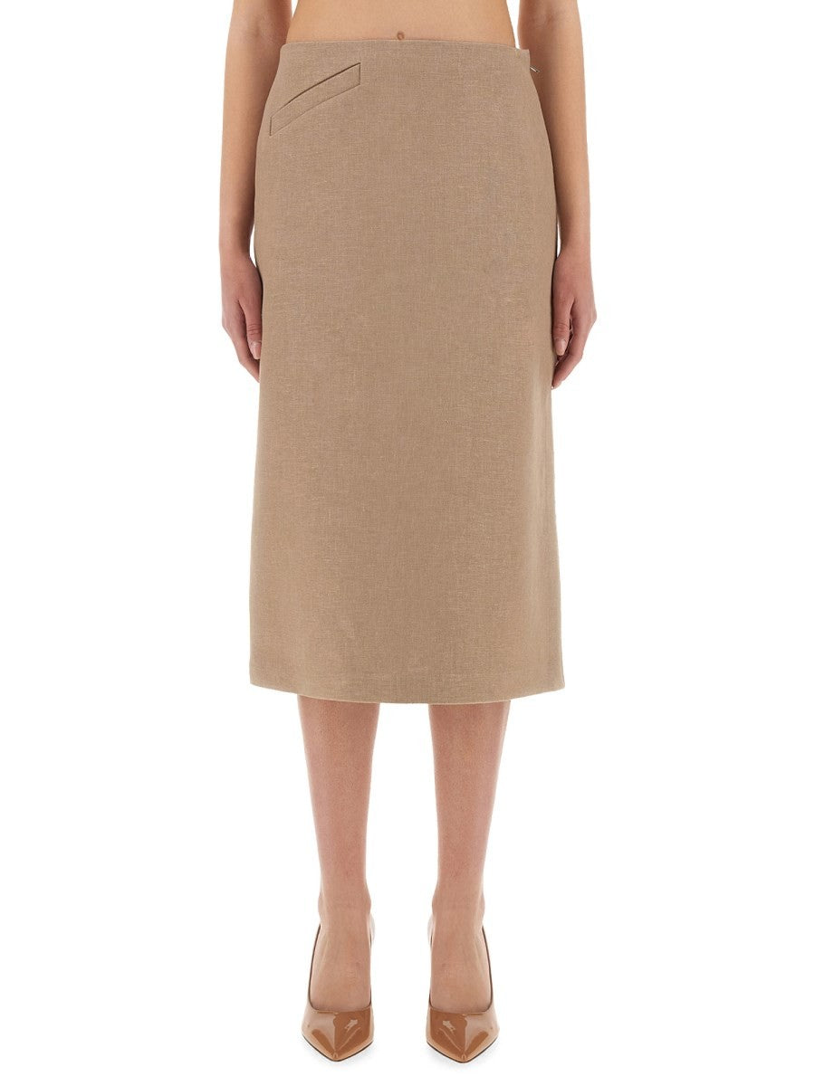 Fendi WAXED LINEN SKIRT