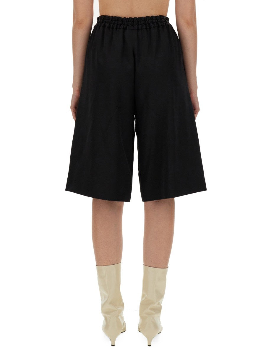 JIL SANDER WIDE LEG BERMUDA SHORTS