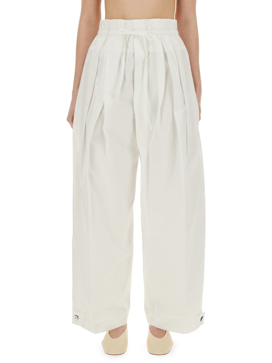JIL SANDER WIDE PANTS IN COTTON GABARDINE