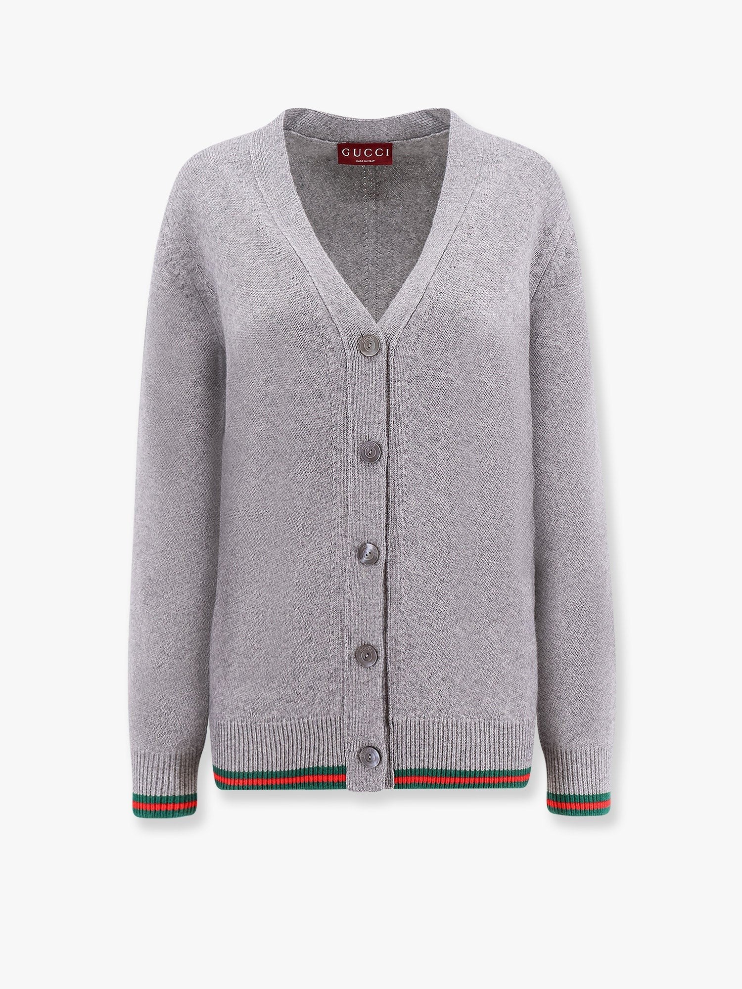 Gucci Wool and cashmere cardigan with web detail