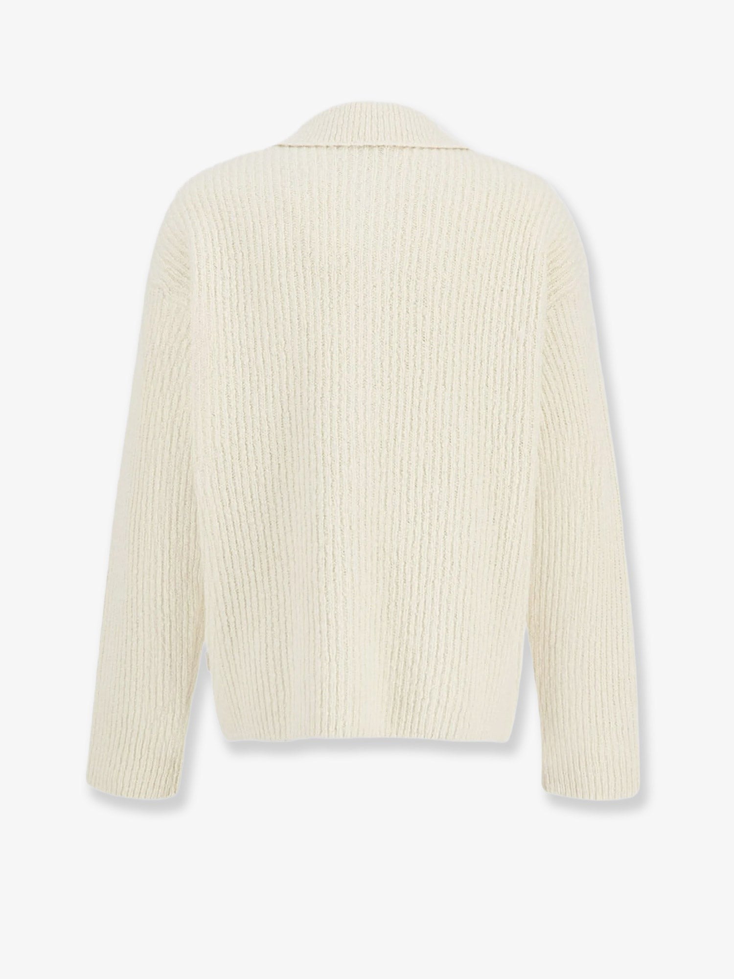 AMI PARIS Wool and cotton ribbed cardigan