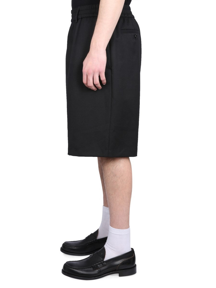 AMI PARIS WOOL BLEND BERMUDA SHORTS