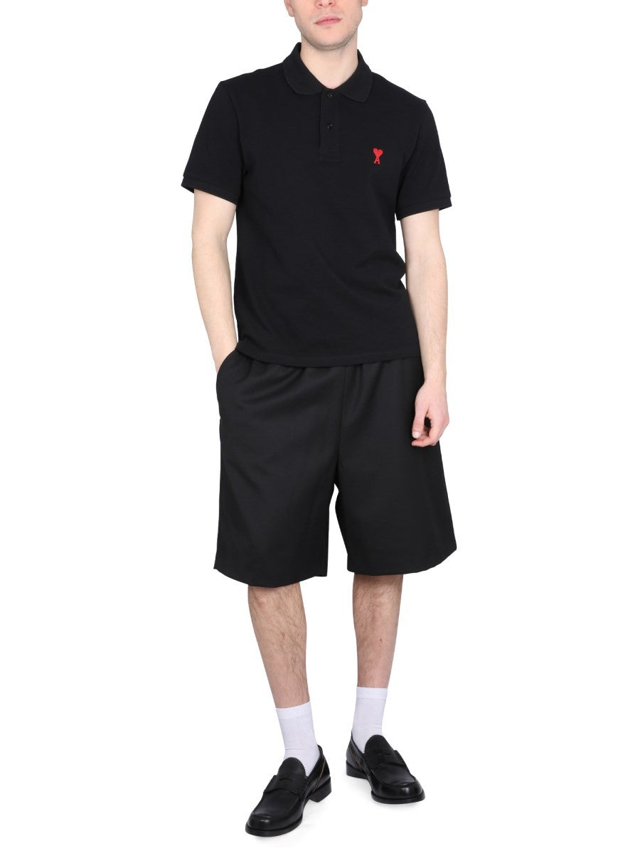 AMI PARIS WOOL BLEND BERMUDA SHORTS