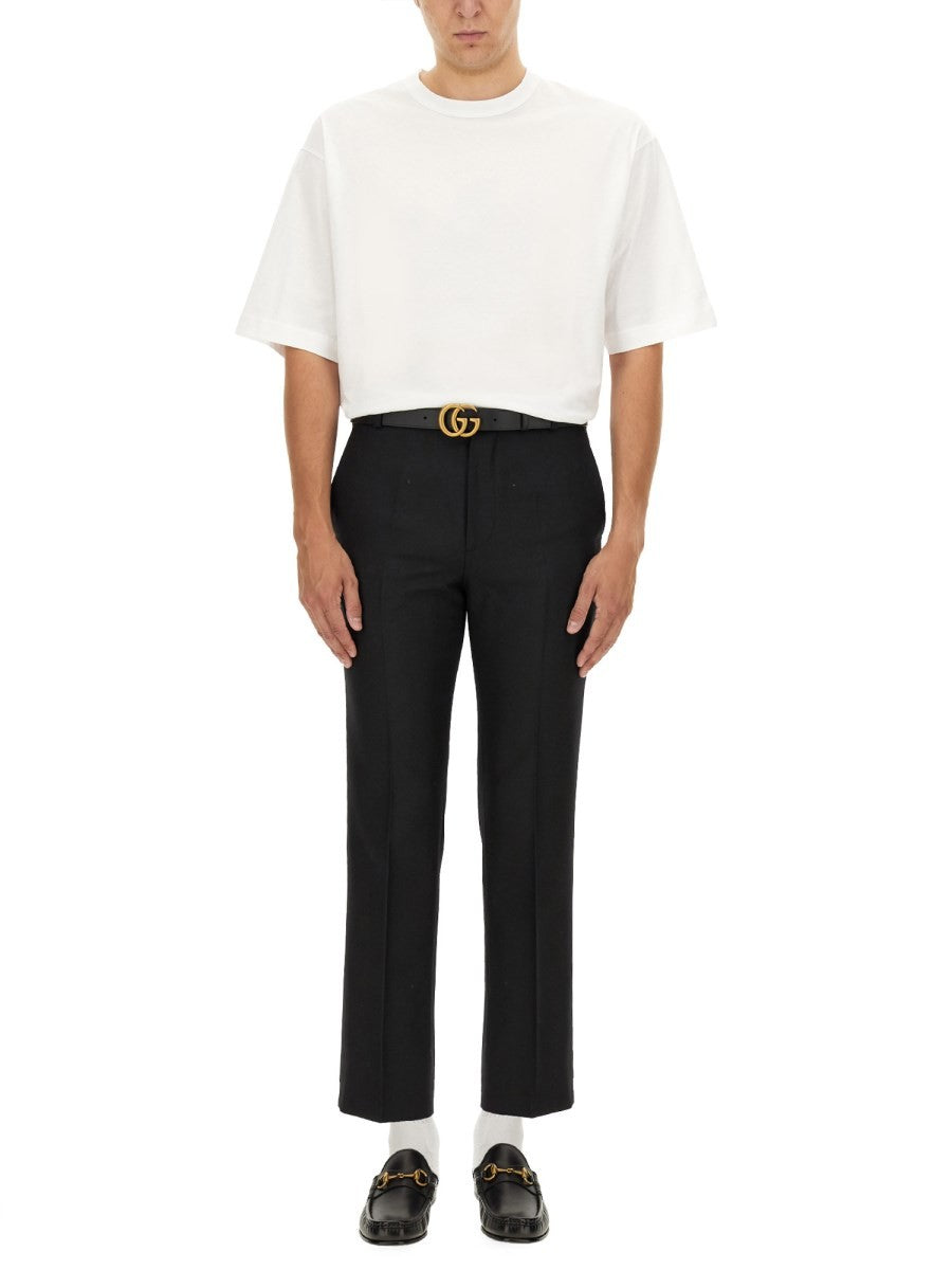 Gucci WOOL BLEND TWILL PANTS