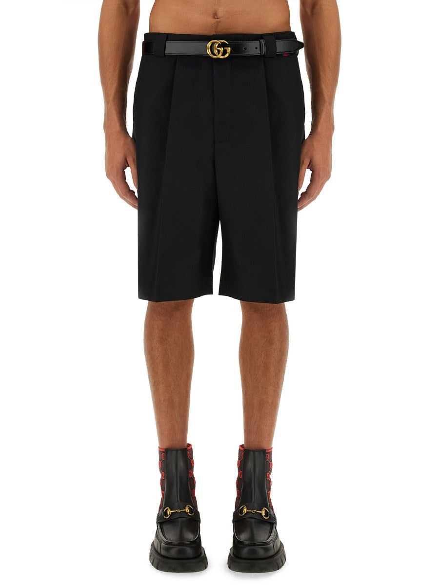 Gucci WOOL BLEND TWILL SHORTS