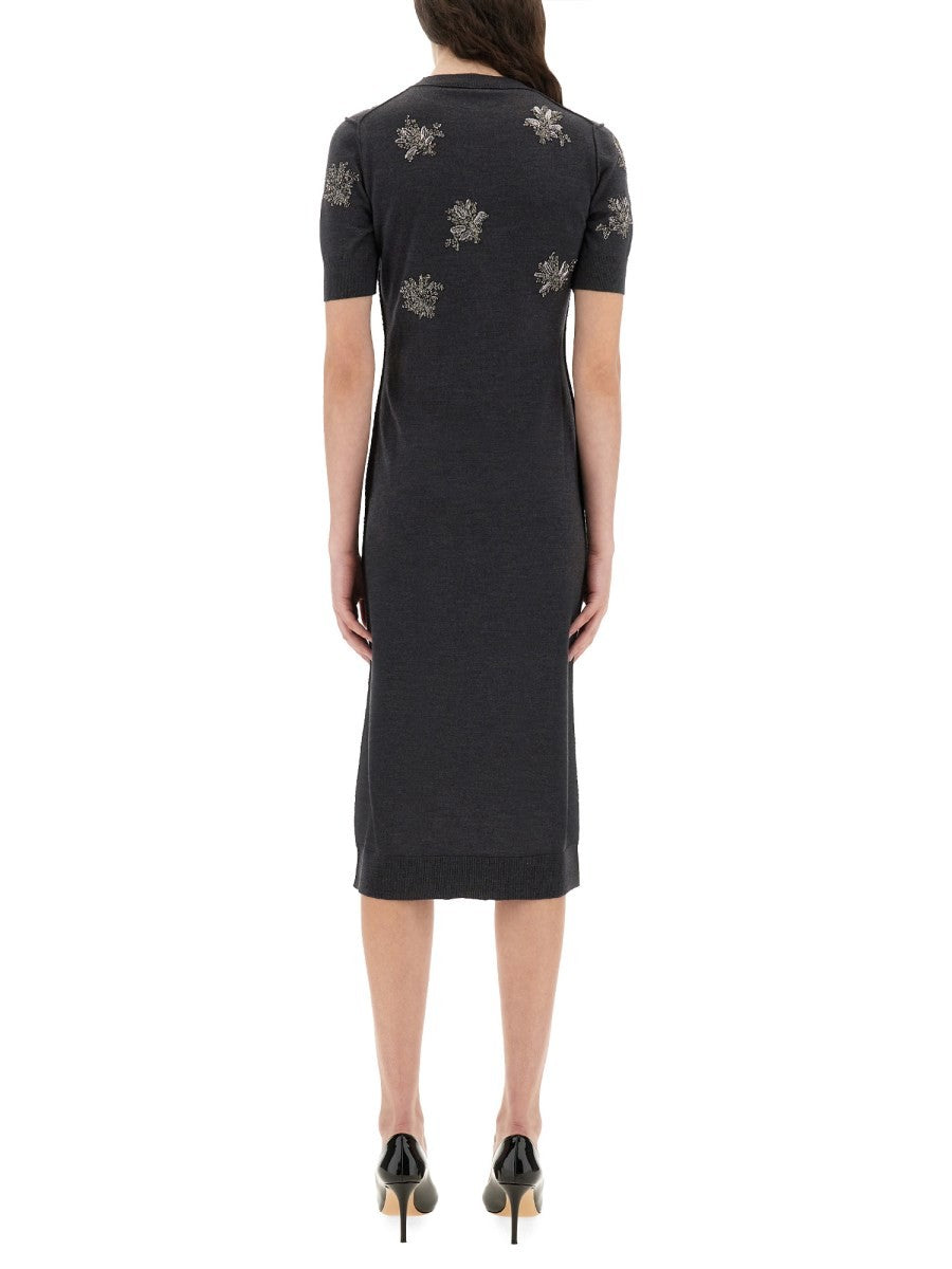 Fendi WOOL DRESS WITH EMBROIDERY