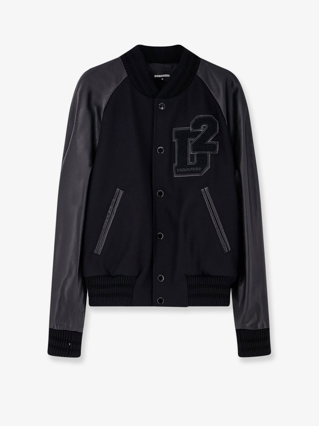 Dsquared2 Wool jacket with leather sleeves