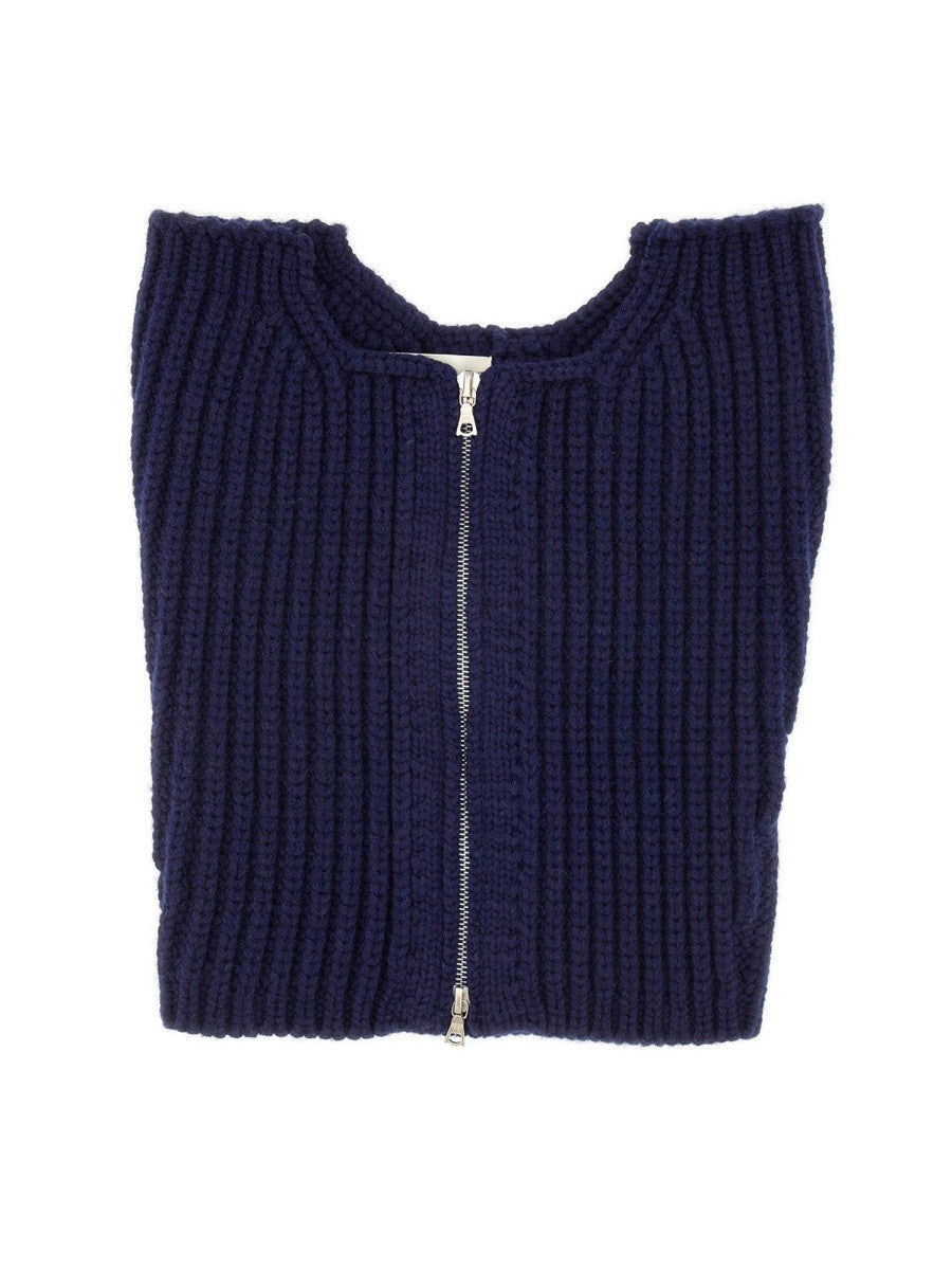 Dries Van Noten WOOL NECK WARMER WITH ZIPPER