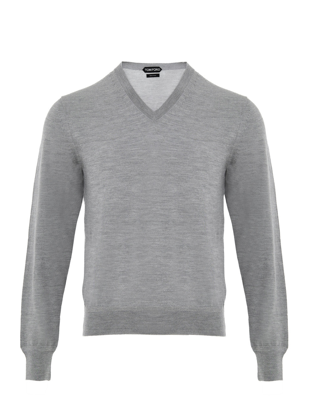 Tom Ford Grey Cashmere and Silk V-Neck Sweater