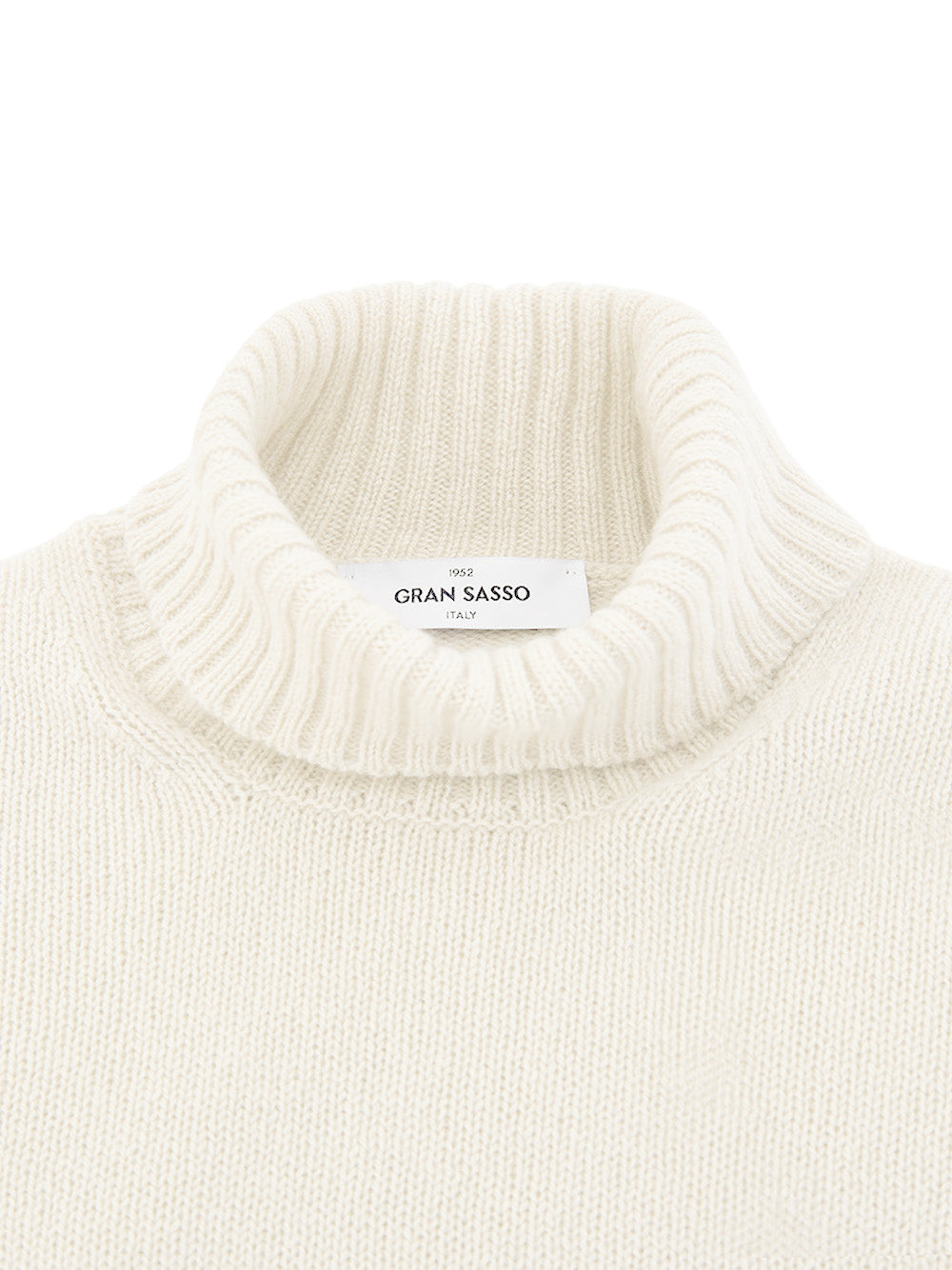 Gran Sasso White Wool Turtleneck Sweater