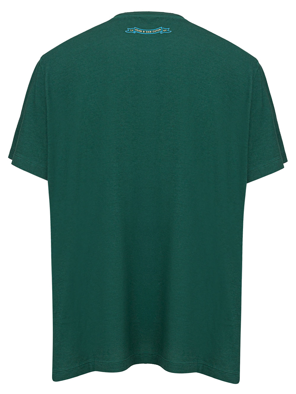 Green Cotton Overfit T-shirt with Dsquared2 Print.