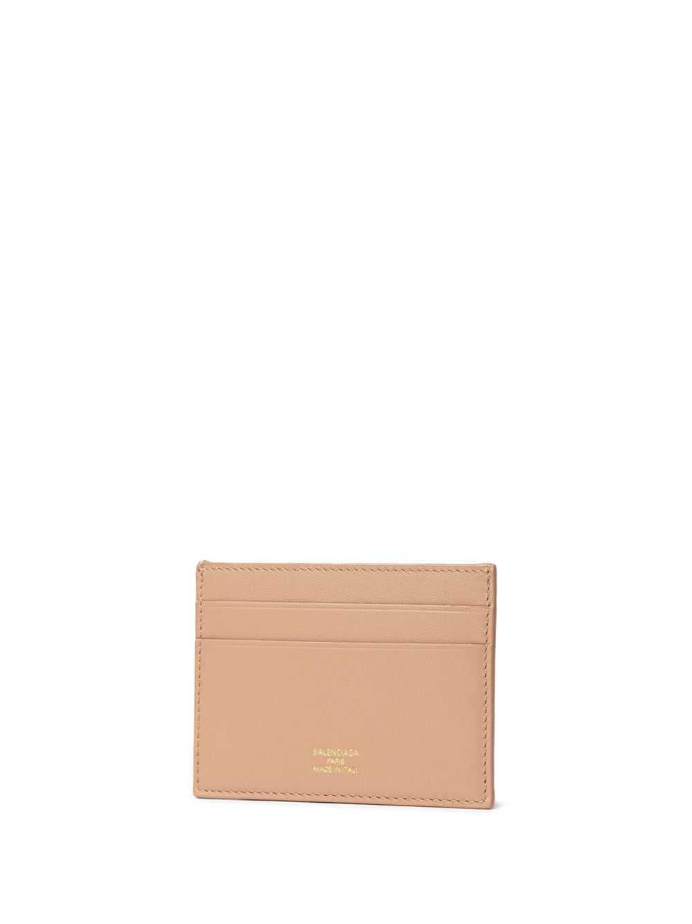 Balenciaga Dark Beige Brushed Leather Card Holder with Gold Logo – Siebentaschen
