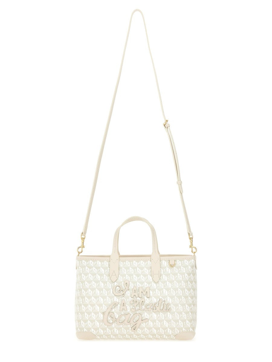 ANYA HINDMARCH XS TOTE BAG WITH "I AM A PLASTIC BAG" PATTERN