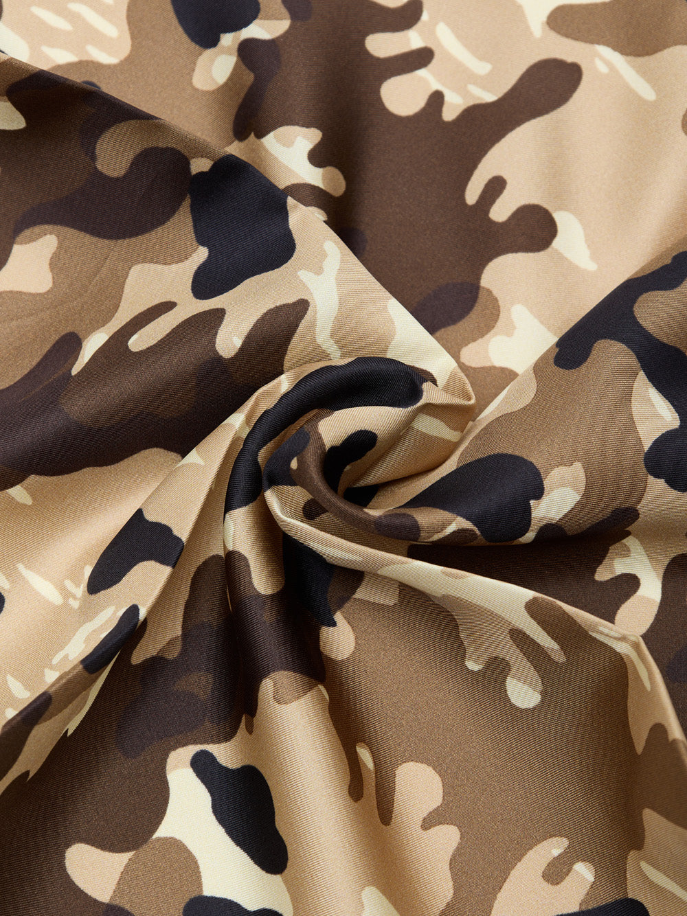 Tom Ford Beige Camouflage Print Silk Pocket Square