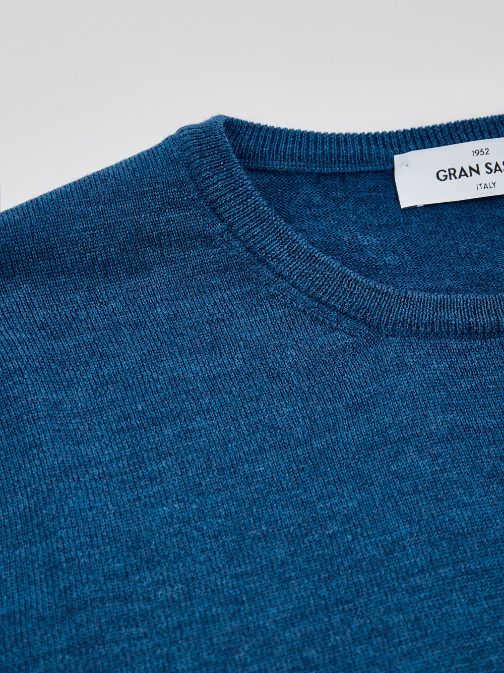 Gran Sasso Blue Fine Wool Crewneck Sweater