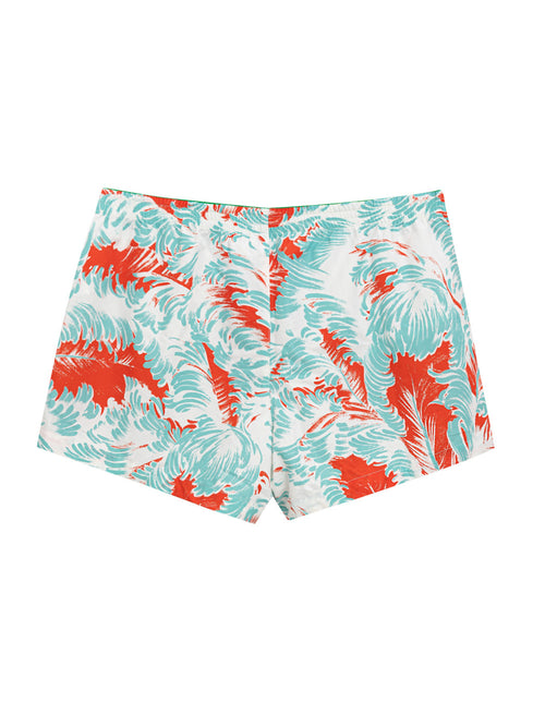 Bottega Veneta Feather Print Swim Shorts in Red and Blue – Siebentaschen