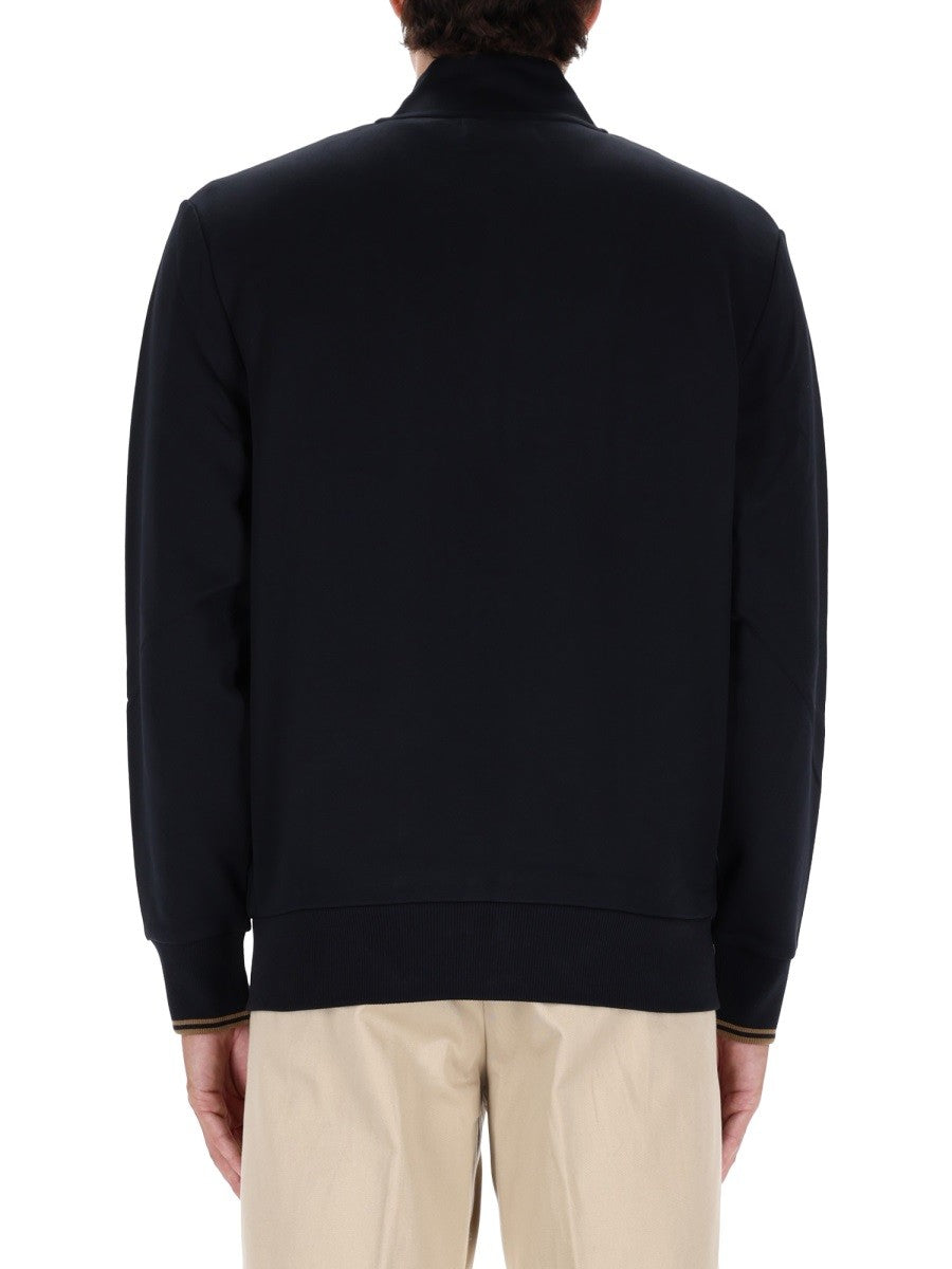 FRED PERRY ZIPPERED SWEATSHIRT WITH LOGO